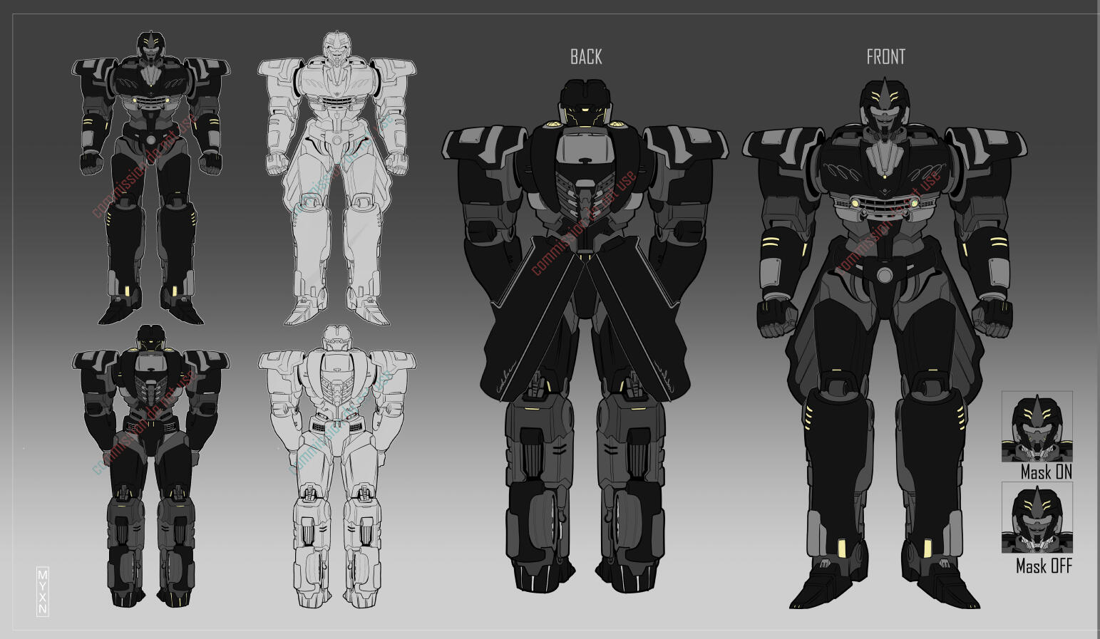 Sketchy Symmetrical Character Chart (front-back) $100